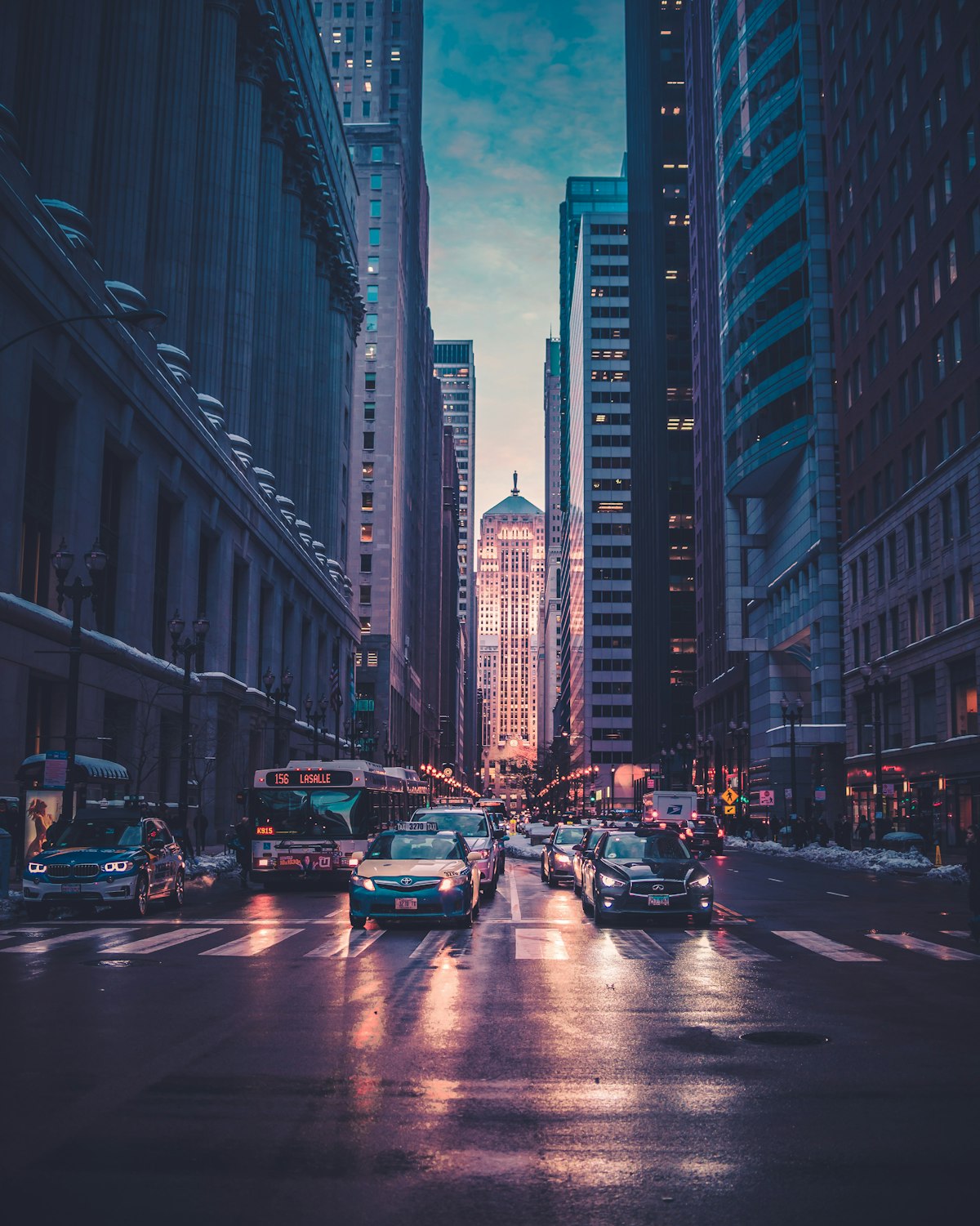 City skyline at night